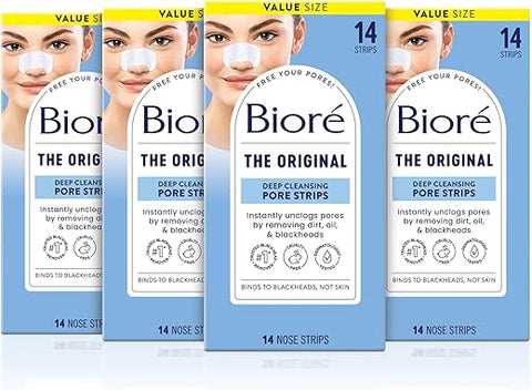 Original – Tiras Removedoras de Cravos para Limpeza Profunda dos Poros do Nariz, Tecnologia C-Bond, Livre de Óleo, Não Comedogênico, 14 Unidades - Bioré