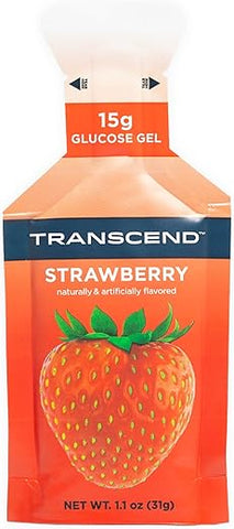 Foods Gel de Morango (31g, Pacote com 24) – Gel Energético Sabor Morango, Carboidrato de Ação Rápida – Sem Cafeína, Sem Glúten - Transcend