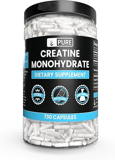 PURE ORIGINAL INGREDIENTS - Creatina Monohidratada Pura de Ingredientes Originais (730 Cápsulas) Sem Preenchedores de Magnésio ou Arroz, Sempre Pura, Verificada em Laboratório – Marca Pure Original