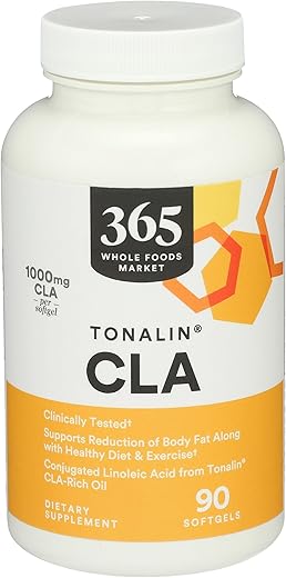 Tonalin Cla 1300mg, 90 Softgels – Óleo de Cártamo Conjugado de Alta Potência - 365 by Whole Foods Market