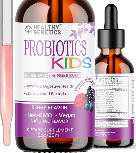 Healthy Genetics - Probióticos Líquidos para Crianças – Fortaleça a Saúde Infantil com Probióticos Naturais