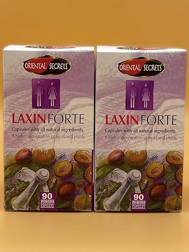 INNZA - 180 Cápsulas de Laxin Forte Kosher Movimento Intestinal Regular Segredos Orientais