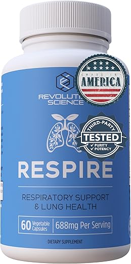 Revolution Science - Respire – Suplemento de Suporte Pulmonar para Limpeza dos Pulmões – 60 cápsulas