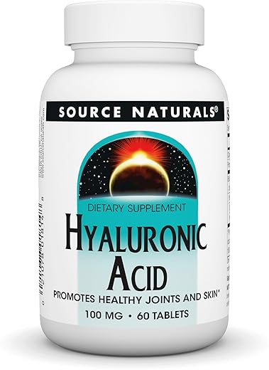 Ácido Hialurônico, Promove Articulações e Pele Saudáveis*, 100mg – 60 Comprimidos - Source Naturals