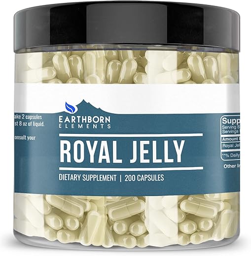 Royal Jelly 200 Cápsulas, Pura – 100% Natural | Saúde e Bem-Estar - Earthborn Elements