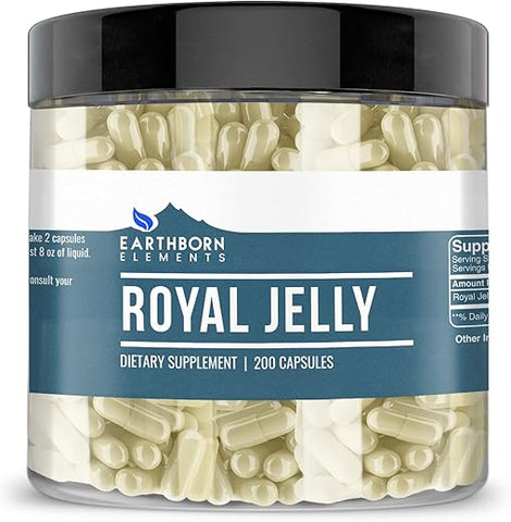 Royal Jelly 200 Cápsulas, Pura – 100% Natural | Saúde e Bem-Estar - Earthborn Elements