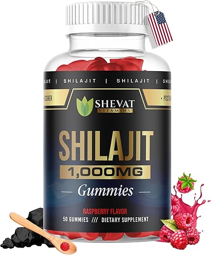 SHEVAT VITAMINS - Shilajit Gummies para Homens – Energia e Vitalidade | 60 gummies