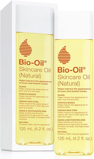 Óleo de Cuidados com a Pele, Sérum para Cicatrizes e Estrias, Hidratante Facial e Corporal para Pele Seca, com Óleo de Jojoba Orgânico e Vitamina E, Rosa Mosqueta Natural para Todos os Tipos de Pele, 4.2 oz (125 ml) - Bio-Oil
