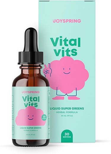 JoySpring - Gotas Líquidas de Multivitamina Infantil à Base de Ervas – Multivitaminas Veganas para Crianças – Suplemento Líquido de Multivitaminas para Crianças – Suplemento de Verdes para Crianças – Super Verdes Líquido