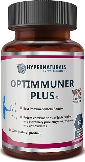 Hypernaturals LLC - OPTIMMUNER Plus – Impulsionador do Sistema Imunológico – Suplemento 100% Natural – Melhorias Reais, 60 Cápsulas