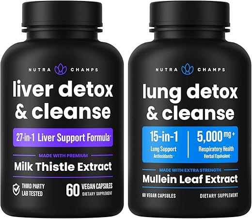 Kit 2 Unidades Cápsulas Limpeza de Fígado e Limpeza de Pulmões - NutraChamps