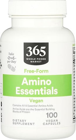 365 by Whole Foods Market, Vegan Essentials, 100 Unidades – Aminoácidos Livres, Veganos, 100 Contagens