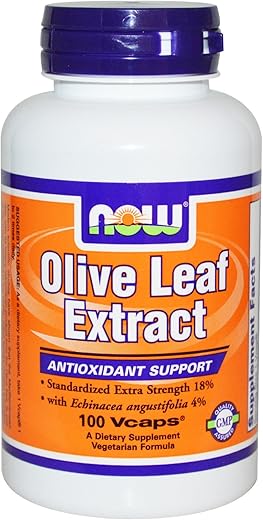 NOW Foods - Now Foods Extrato de Folha de Oliveira com Equinácea, 100 caps / 500mg (Pacote com 2) – Benefícios para a saúde e imunidade