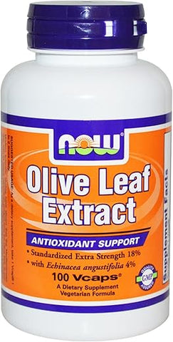 NOW Foods - Now Foods Extrato de Folha de Oliveira com Equinácea, 100 caps / 500mg (Pacote com 2) – Benefícios para a saúde e imunidade