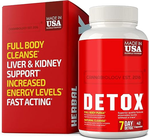 Desintoxicação Completa do Corpo – Suporte Natural e Saudável para Fígado, Trato Urinário, Rim e Sistema Digestivo – Fabricado nos Estados Unidos – 42 Cápsulas Veganas - CANNABIOLOGY EST. 2016