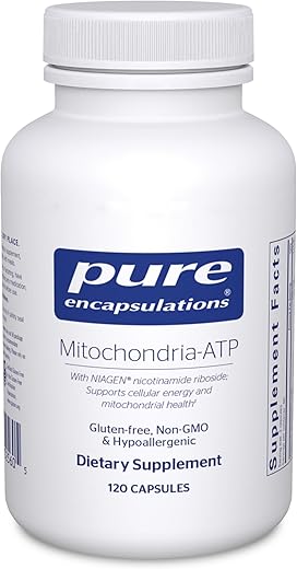 Mitochondria-ATP – Suporte Mitocondrial – Auxílio na Produção de ATP* – com Vitamina C, Vitamina E – 60 cápsulas - Pure Encapsulations