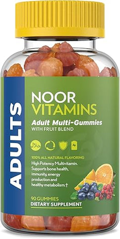 Halal Gummy Multivitamínico Orgânico para Homens e Mulheres – 90 Unidades - Noor Vitamins