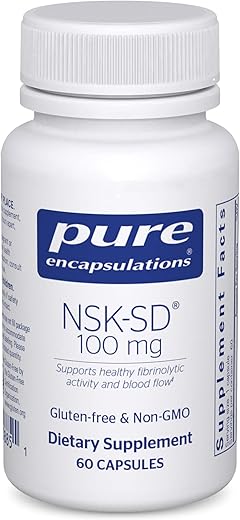 NSK-SD – 100 mg Nattokinase – para Circulação Sanguínea Normal – Suporta Atividade Fibrinolítica – Livre de Glúten - Pure Encapsulations