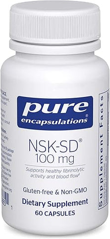 NSK-SD – 100 mg Nattokinase – para Circulação Sanguínea Normal – Suporta Atividade Fibrinolítica – Livre de Glúten - Pure Encapsulations