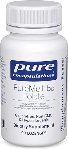 PureMelt B12 Folate – Vitamina B Ativa com L-5-MTHF – Suporte ao Metabolismo – Marca Pure Encapsulations - Pure Encapsulations