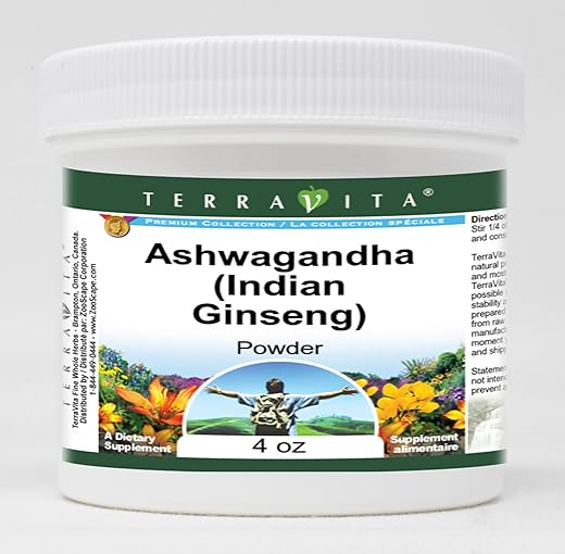 Terravita - Ashwagandha (Ginseng Indiano) – Raiz de Withania Somnifera – Pó (113 g) – Embalagem Dupla