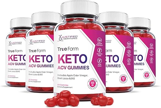 Gummies True Form Keto ACV 1000MG Vegan Non GMO com Suco de Romã Beterraba B12 300 Gummys - Justified Laboratories