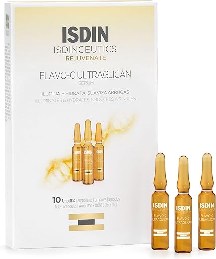 Serum Ampola Flavo-C Ultraglican ISDIN – Vitamina C e Ácido Hialurônico, 30ml