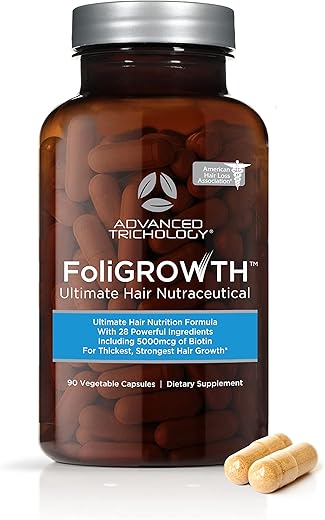Advanced Trichology - FoliGROWTH™: Crescimento Capilar para Cabelos Mais Espessos e Cheios | Aprovado pela American Hair Loss Association | Revitalize Cabelos Ralos com 20 Anos de Experiência