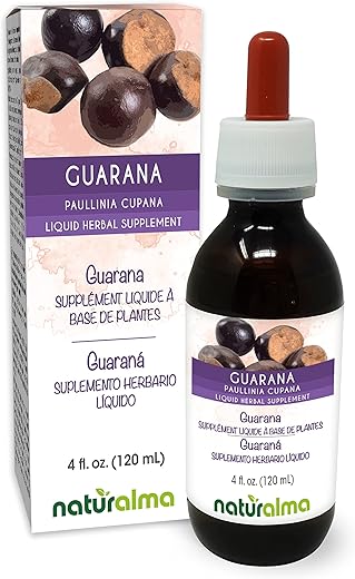 Guarana (Paullinia cupana) Tintura Sem Álcool de Sementes – 120 ml Extrato Líquido em Gotas – Herbal Vegano - Naturalma