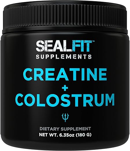 SEALFIT Supplements - SEALFIT Creatine Colostrum: Pó de Colostro Bovino de Alta Qualidade e Monohidratado de Creatina. Suplemento 2 em 1 para Energia, Força, Recuperação, Suporte Imunológico e Intestinal