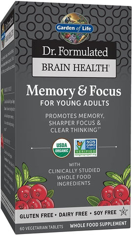 Dr. Formulated Saúde Cerebral Orgânica Memória – Fórmula Avançada 60 Cápsulas - Garden of Life