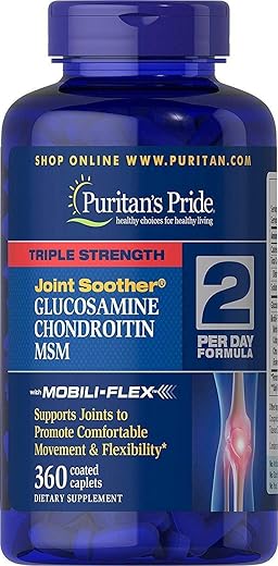 Puritan's Pride - Puritan’s Pride Glucosamina e Condroitina – Suporte para Articulações – 60 Cápsulas