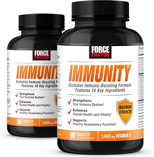 Force Factor - FORCE FACTOR Immunity: Reforço Imunológico com Sabugueiro e 1000mg de Vitamina C, Além de Vitamina D, Zinco, Probióticos, Antioxidantes e Equinácea para Defesa da Saúde Imunológica