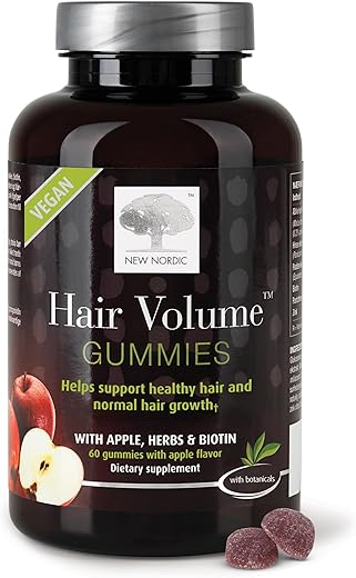 Gummies Hair Volume – 2500 mcg Biotin, Vitaminas para Cabelo e Pele - NEW NORDIC