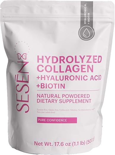 Colágeno Hidrolisado Ácido Hialurônico Biotina em Pó (Rosa) 500g - SESEN