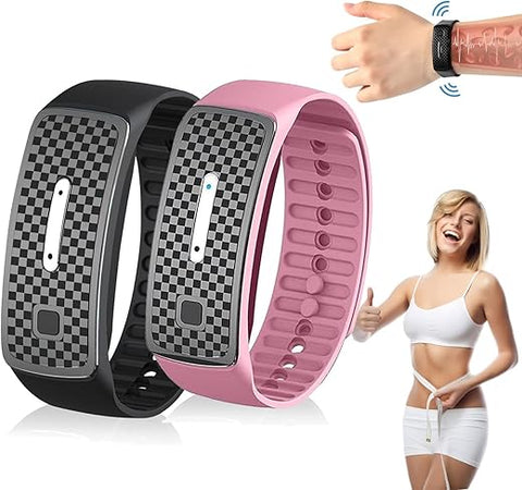 Generic - Pulseira JOSFIT 2024 Atualizada, Braceletes JOSFIT para Desintoxicação, Pulseira de Titânio Lympunclog, Bracelete Ajustável de Titânio para Mulheres e Homens, Rosa Preto 2 PCS