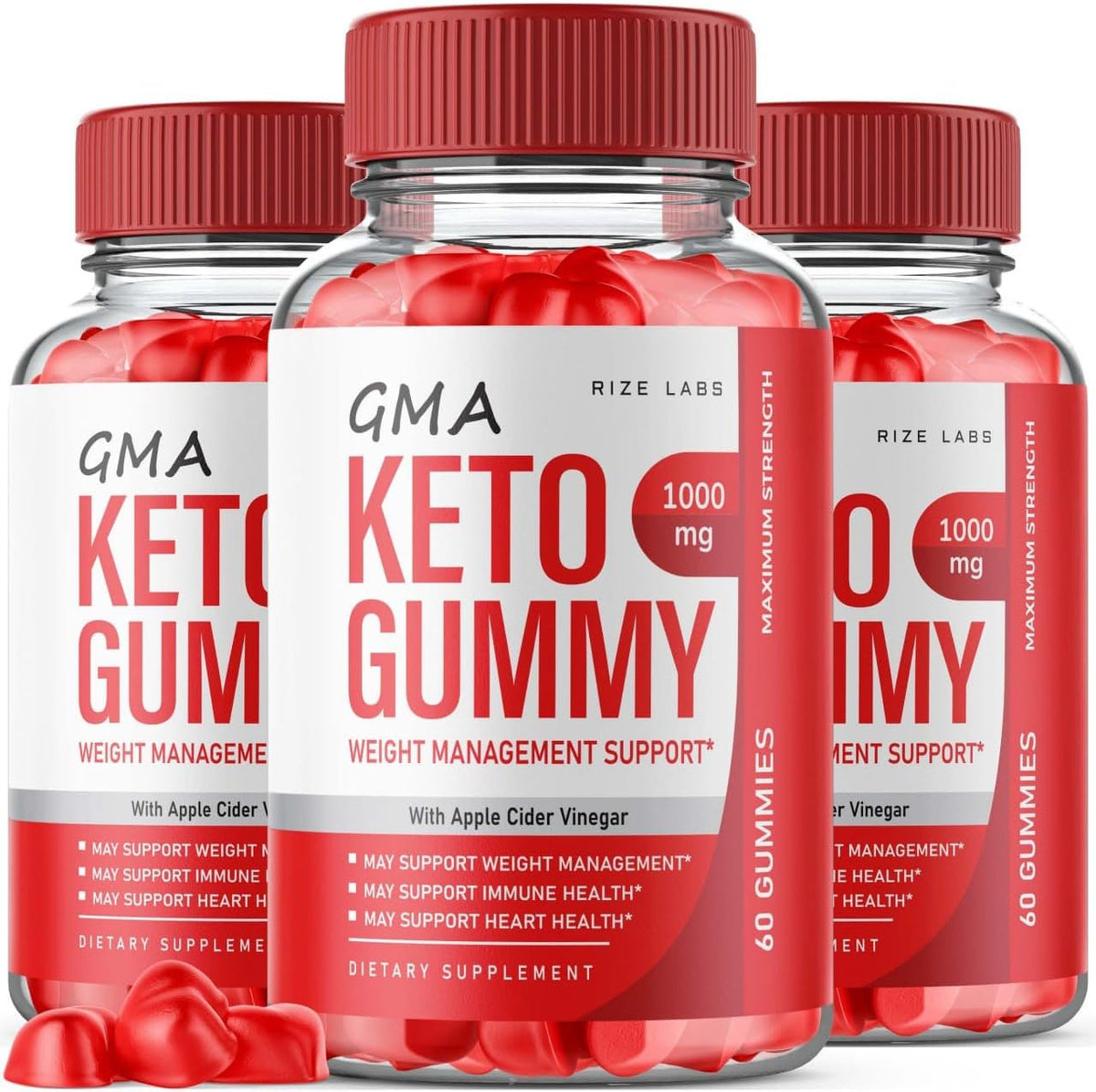 rize labs - GMA Gummies Keto ACV – Gomitas Veganas Naturais para Perda de Peso – Barriga Keto GMAKeto – Gummies ACV GMA (180 Gummies)