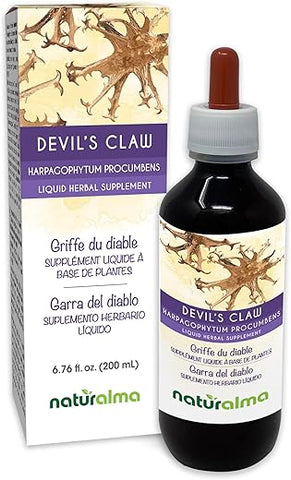 Devil’s Claw (Harpagophytum procumbens) – Tintura sem álcool de raiz – 200 ml – Extrato líquido em gotas – Vegano - Naturalma