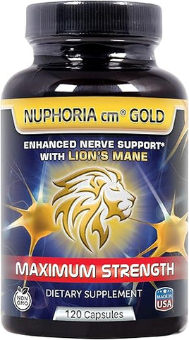 Gold – Fórmula de Suporte Nervoso com Ácido R-Alpha Lipoico e Vitaminas B Premium – 30 Dias de Fornecimento 120 Cápsulas - Nuphoria cm