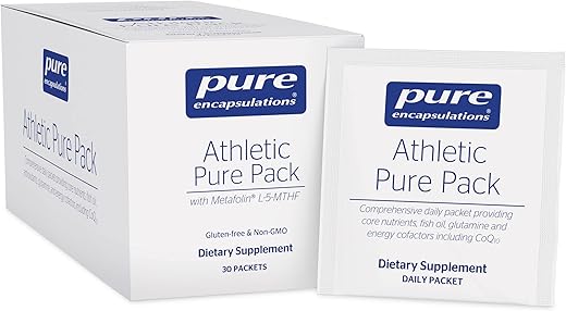 Athletic Pure Pack | Pacote Diário Completo com Nutrientes Essenciais, Óleo de Peixe, Antioxidantes, Glutamina e Cofatores Energéticos, Incluindo CoQ10 e - Pure Encapsulations