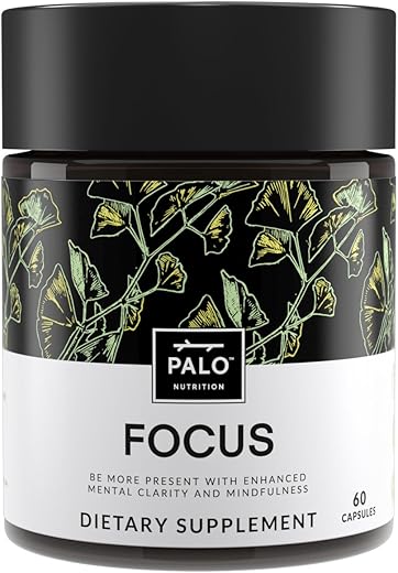 FOCUS – Suplemento Natural para Memória, Foco, Aprendizado, Atenção e Cognição – Ginkgo Biloba, Bacopa, Gotu Kola, Ashwagandha, Mucuna – 60 cápsulas - PALO