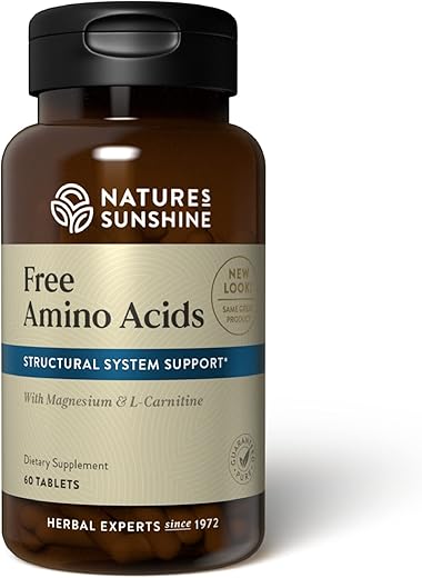 Nature's Sunshine - Nature’s Sunshine Aminoácidos Livres, 60 Comprimidos | Ajuda no Desenvolvimento, Construção e Manutenção do Tecido Muscular, Fortalecendo e Aumentando a Resistência Muscular