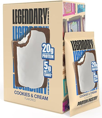20g Proteína Massa, Baixo Carboidrato, Barra de Proteína Saborosa Alternativa, Amigável ao Keto, Sem Adição de Açúcar, Lanches Matinais com Alto Teor de Proteína, Alimento Keto Sem Glúten – Cookies e - Legendary Foods