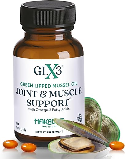 HAKA Life Nutrition - GLX3 Ômega-3 Extra Forte | Óleo de Mexilhão de Lábios Verdes da Nova Zelândia – Conforto, Flexibilidade, Recuperação Muscular – ETA EPA DHA Ômega 3 – 60 cápsulas