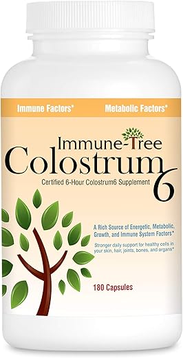 Immune-Tree - Colostrum6: Certificado 6 Horas, 180 Cápsulas, 500mg