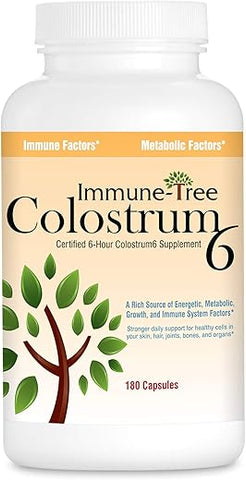 Immune-Tree - Colostrum6: Certificado 6 Horas, 180 Cápsulas, 500mg