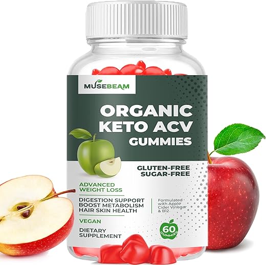 MuseBeam - Gummies Orgânicos de ACV Keto Avançado para Perda de Peso – Sem Glúten