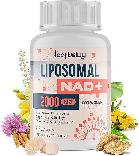 IcarusIvy - 2000MG Liposomal NAD para Mulheres – Suplemento NAD com Ashwagandha, Maca e Black Cohosh | Marca em Destaque