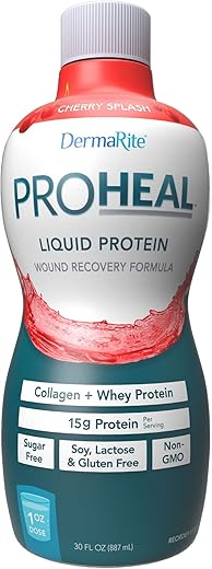 DermaRite - Dermarite Industries Proheal – Suplemento Líquido de Proteína Sem Açúcar – 500ml