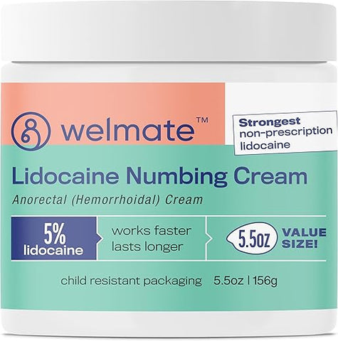 Creme Anestésico Tópico | Lidocaína 5% | Máxima Potência | Alívio de Dores, Coceira, Tatuagens | 30g - WELMATE